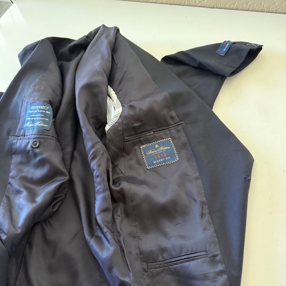 Brooks Brothers Estrato Togna Wool Dark Navy Blazer Suit Jacket Mens 40L Regent - Picture 10 of 14